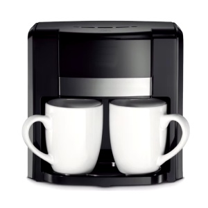 Cafetiera cu 2 cani din ceramica, Ackiliss, neagra, putere 1000W, filtru detasabil, 420 ml, oprire automata, ciclu dublu de preparare - Img 2