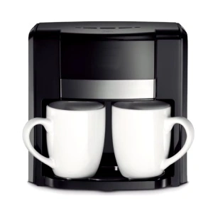 Cafetiera cu 2 cani din ceramica, Ackiliss, neagra, putere 1000W, filtru detasabil, 420 ml, oprire automata, ciclu dublu de preparare - Img 2