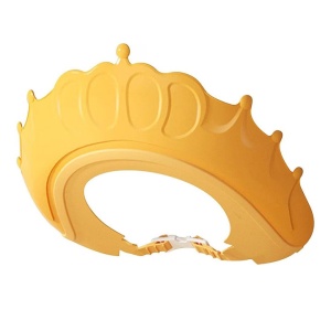 Casca de protectie pentru baie, awwaline, galbena, silicon, model Coroana, reglabila - Img 1