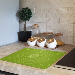 Covoras din silicon alimentar, 50 x 40 cm, awwaline®, VERDE, rezistent la temperaturi ridicate, ideal pentru framantat aluat - Img 5
