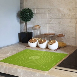 Covoras din silicon alimentar, 50 x 40 cm, awwaline®, VERDE, rezistent la temperaturi ridicate, ideal pentru framantat aluat - Img 5
