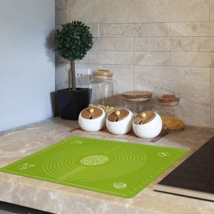 Covoras din silicon alimentar, 65 x 45 cm, awwaline®, VERDE, rezistent la temperaturi ridicate, ideal pentru framantat aluat - Img 5