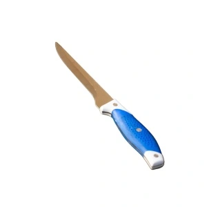 Cutit de bucatarie otel inoxidabil, awwaline, lama 15 cm, pentru Dezosat, Albastru, Maner Antialunecare