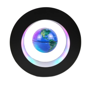 Glob pamantesc magnetic plutitor cu iluminare LED, awwaline, albastru, rotund, 18 cm x 18 cm x 5 cm - Img 1