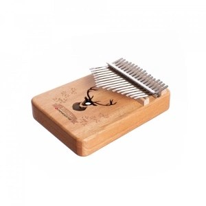 Kalimba, instrument muzical cu 17 Note, awwaline, lemn natur, model cerb - Img 2