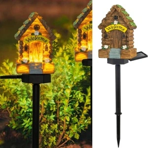 Lampa solara de gradina, awwaline, multicolor, model casuta din povesti AW-02, Senzor de lumina, IP65 impermeabil, 45 x 7 cm - Img 2