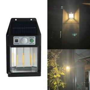 Lampa Solara de Perete cu senzor miscare, awwaline, neagra, 3W, 600 LM, 16 x 10 cm - Img 5