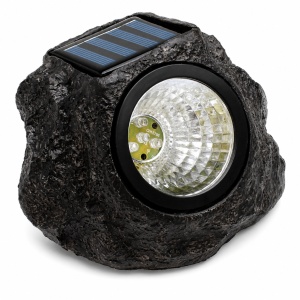 Lampa solara decorativa de exterior, awwaline, forma de piatra, pentru gradina, IP65 impermeabil, lumina puternica 4 LED-uri, lumina alb rece, 11 x 10 cm