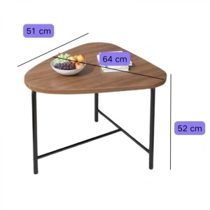 Masuta cafea triunghiulara, awwaline, lemn, maro, 64 x 52 x 51 cm - Img 4