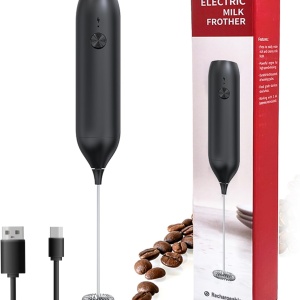 Mixer spuma de lapte, awwaline, negru, incarcare USB, ideal pentru cappuccino, caffe latte, ciocolata calda, cafea cu lapte