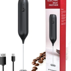Mixer spuma de lapte, awwaline, negru, incarcare USB, ideal pentru cappuccino, caffe latte, ciocolata calda, cafea cu lapte