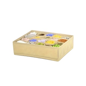 Organizator haine 20 compartimente, awwaline, bej, 32 x 32 x 10 cm, ideal pentru sosete, lenjerie intima, curele sau cravate - Img 1