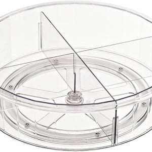 Platou rotativ tip tava pentru frigider sau dulap, awwaline, transparent, suprafata antialunecare, rotatie 360 grade, 30.5 x 30.5 x 9 cm - Img 1