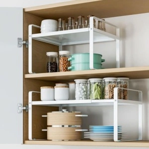 Raft extensibil pentru bucatarie, awwaline, alb, metal, 38-60 x 27.7 - Img 4