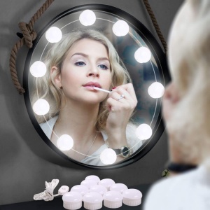 Set 10 becuri LED oglinda make-up, awwaline, intensitate reglabila, stil Hollywood, 3 moduri de iluminare, alimentare USB - Img 8
