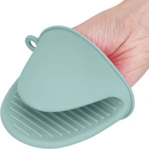 Set 2 manusi protectie pentru cuptor din silicon, awwaline, verde, 10 x 8 cm - Img 3