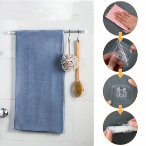 Set 4 suporturi multifunctionale de fixare cu adeziv acrilic, awwaline, transparente, ideale pentru agatat si suspendat obiecte - Img 7
