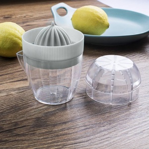 Storcator citrice manual cu recipient, awwaline, gri, plastic, filtru pentru pulpa, usor de curatat, portabil, 150 ml - Img 4