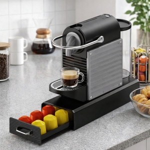Suport 16 capsule cafea, awwalina, negru, 31 x 12 x 6 cm, compatibil Nespresso, Lavazza, Tchibo Cafissimo - Img 3