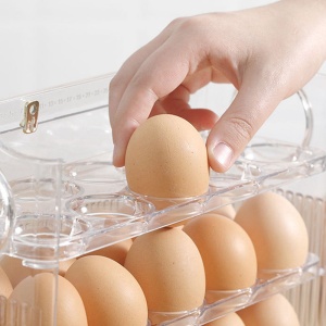 Suport organizator oua pentru frigider, awwaline, transparent, capacitate 30 oua, 26 x 10 x 20 cm - Img 3