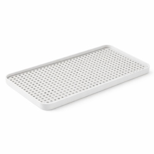 Suport pentru scurgere pahare/tacamuri, awwaline, alb, plastic, 38 x 22.4 x 2.3 cm