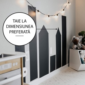 Tabla scolara sub forma de autocolant pentru scris cu creta, awwaline, neagra, 5 crete, 45 x 200 cm - Img 7