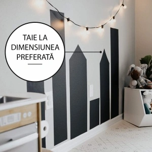 Tabla scolara sub forma de autocolant pentru scris cu creta, awwaline, neagra, 5 crete, 45 x 200 cm - Img 7