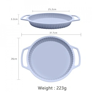 Tava copt rotunda, awwaline®, gri, silicon, manere intarite - Img 2