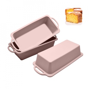 Tava copt silicon, awwaline®, roz, 27 x 14 x 6.5 cm, pentru chec, paine, cozonac, manere intarite - Img 3