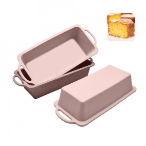 Tava copt silicon, awwaline®, roz, 27 x 14 x 6.5 cm, pentru chec, paine, cozonac, manere intarite - Img 3