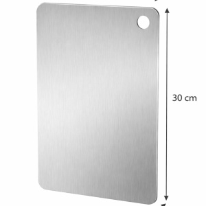 Tocator din otel inoxidabil, gri, awwaline, inox 304, fara miros, usor de curatat, rezistent, 30 x 20 cm, rezistent la coroziune, 1.5 mm grosime - Img 3
