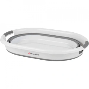 Cos multifunctional pliabil din plastic, awwaline®, alb/gri, ideal pentru rufe, 26 litri - Img 2