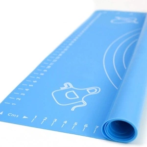 Covoras din silicon alimentar, 50 x 40 cm, awwaline®, ALBASTRU, rezistent la temperaturi ridicate, ideal pentru framantat aluat