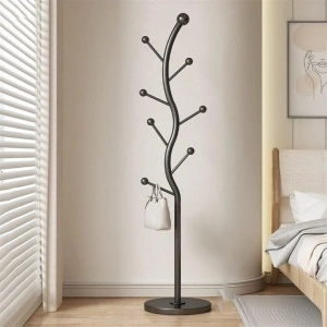 Cuier haine in forma de S, awwaline, negru, otel carbon, 7 carlige, 178 x 30 cm - Img 2