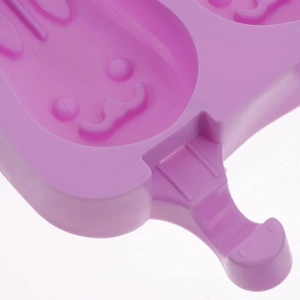 Forma inghetata cu 3 compartimente, awwaline, forme iepurasi, mov, silicon alimentar, 50 de bete, cu capac protectie - Img 7