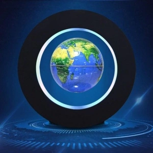 Glob pamantesc magnetic plutitor cu iluminare LED, awwaline, albastru, rotund, 18 cm x 18 cm x 5 cm - Img 2