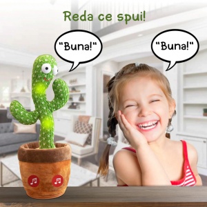 Jucarie Cactus Dansator, awwaline®, verde, Danseaza, Canta, Imita, Distractiv - Img 6