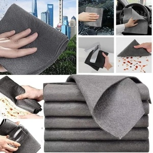 Laveta magica microfibra, multifunctionala, awwaline, gri, ideala pentru geamuri, bucatarie, baie, masina, material microfibra, 30 x 30 cm, curatare fara urme, zgarieturi sau scame