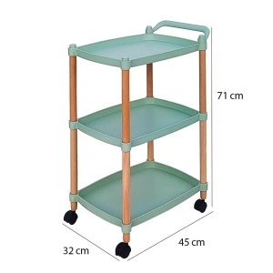 Masuta portabila cu 3 nivele, awwaline, verde, maner de transport, 71 x 45 x 32 cm - Img 7