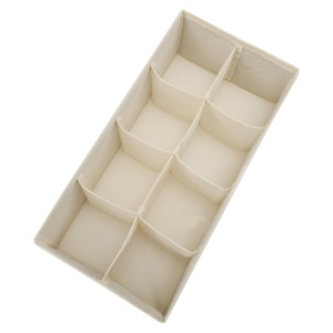 Organizator haine 8 compartimente, awwaline, bej, 16 x 32 x 10 cm, ideal pentru sosete, lenjerie intima, curele sau cravate - Img 3