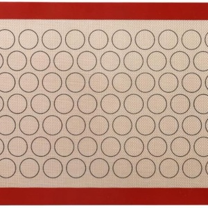 Plansa din silicon pentru macarons, awwaline, negru/rosu, 42 x 29,5 cm