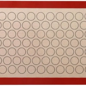 Plansa din silicon pentru macarons, awwaline, negru/rosu, 42 x 29,5 cm