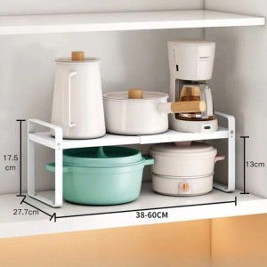 Raft extensibil pentru bucatarie, awwaline, alb, metal, 38-60 x 27.7 - Img 5