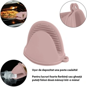 Set 2 manusi protectie pentru cuptor din silicon, awwaline, roz, 10 x 8 cm - Img 7
