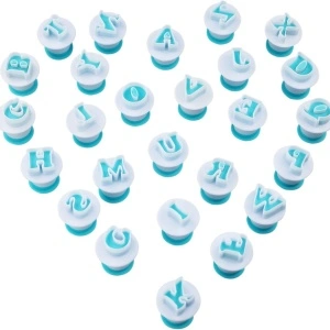 Set 26 litere ornare prajituri, awwaline, albastru, decupatoare pentru martipan, biscuiti, aluat, Litere Mari