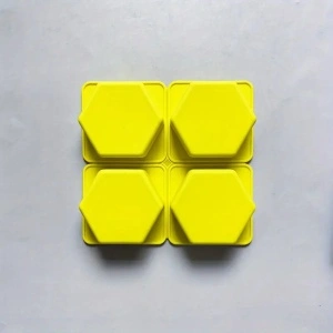 Set 4 forme silicon, awwaline, hexagon, galben, ideale pentru briose, prajituri, oua, proiecte DIY, ceara, lumanari, sapun, rezistente la temperaturi -40 pana la 250 grade - Img 4