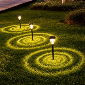 Set 6 Lampi Solare de gradina, awwaline, negru, Senzor de lumina, IP65 impermeabil, lumina LED calda, 3000K, ideale pentru curte, alee - Img 3