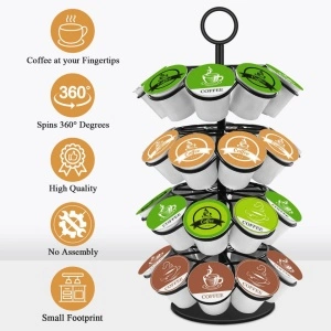 Suport 36 capsule cafea, awwaline, negru, rotativ, 18.7 x 36.5 cm, compatibil K-Cup, Dolce Gusto - Img 7