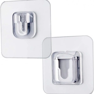 Suport dublu de fixare cu adeziv acrilic, awwaline, transparent, ideal pentru agatat si suspendat obiecte