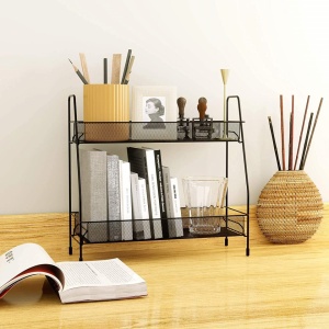 Suport organizator multifunctional cu 2 etaje, awwaline, negru, metalic, ideal pentru condimente, cosmetice - Img 5